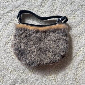DKNY fur wristlet